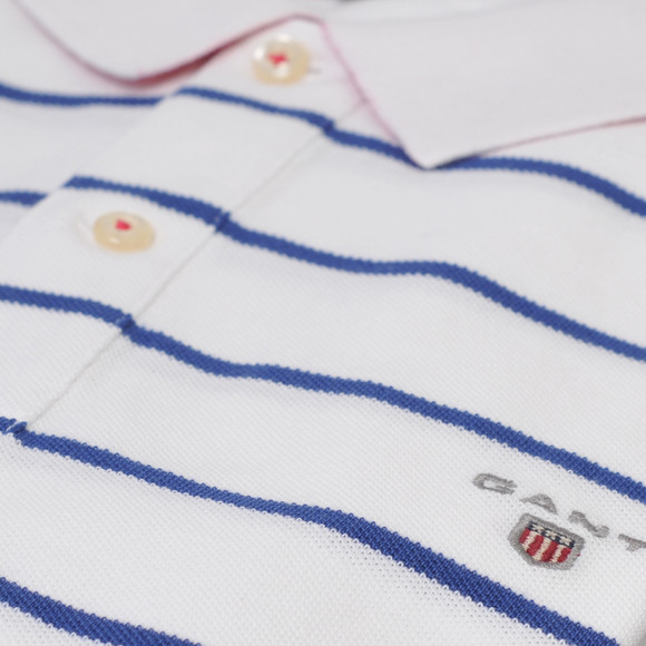 Gant Mens White Gant White A P Breton Stripe Pique Rugger Polo main image