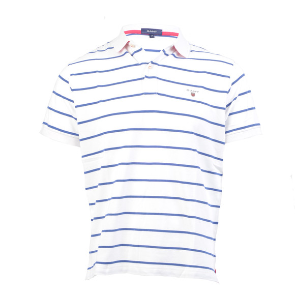 Gant Mens White Gant White A P Breton Stripe Pique Rugger Polo main image