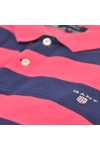 Gant Mens Pink Gant Raspberry A  P Barstripe Pique Rugger Polo