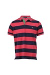 Gant Mens Pink Gant Raspberry A  P Barstripe Pique Rugger Polo
