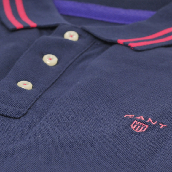 Gant Mens Blue Gant Navy A P Contrast Tipping Pique Rugger Polo main image