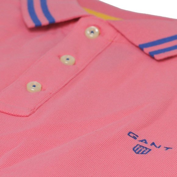 Gant Mens Pink Gant Pink A P Contrast Tipping Pique Rugger Polo main image