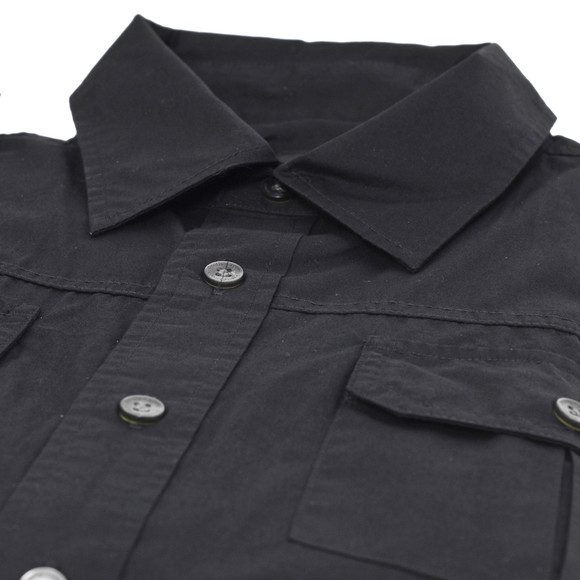 Pretty Green Mens Black Prertty Green Long Sleeve Officer Shirt main image