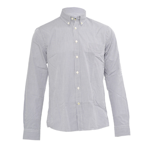 Pretty Green Mens Blue Pretty Green Long Sleeve Gingham Shirt main image