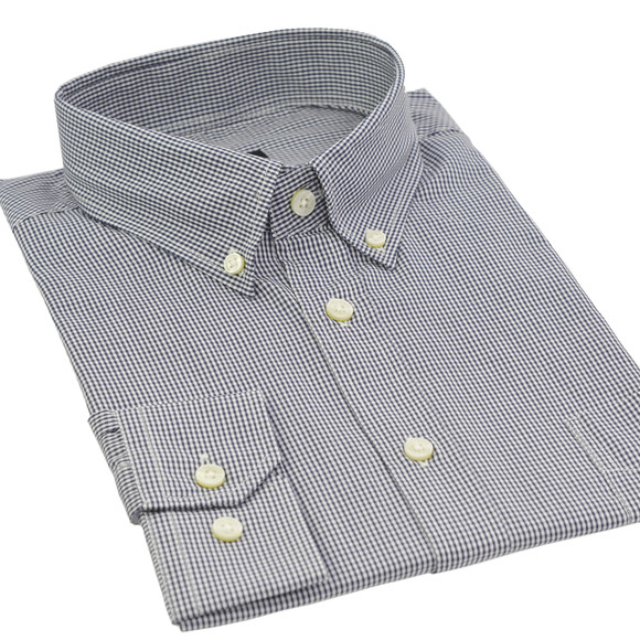 Pretty Green Mens Blue Pretty Green Long Sleeve Gingham Shirt main image