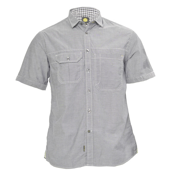 Pretty Green Mens Blue Pretty Green Short Sleeve Oxford Shirt main image