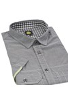 Pretty Green Mens Blue Pretty Green Short Sleeve Oxford Shirt