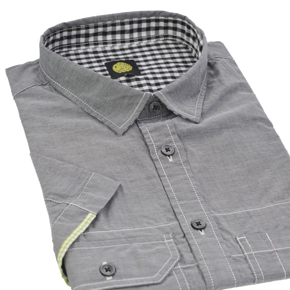 Pretty Green Mens Blue Pretty Green Short Sleeve Oxford Shirt main image