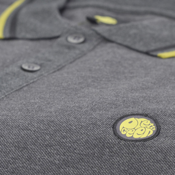 Pretty Green Mens Grey Pretty Green Charcoal New Twin Tipped Polo main image