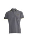 Pretty Green Mens Grey Pretty Green Charcoal New Twin Tipped Polo