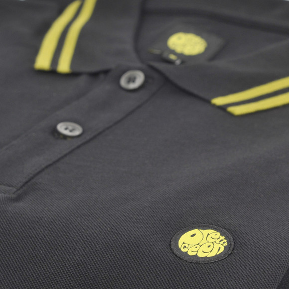 Pretty Green Mens Black Pretty Green Black/Lime New Twin Tipped Polo main image
