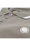 Pretty Green Mens Green Pretty Green Khaki Stripe Collar Polo