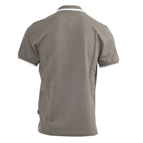 Pretty Green Mens Green Pretty Green Khaki Stripe Collar Polo main image