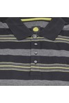 Pretty Green Mens Black Pretty Green 4 Button Stripe Polo