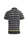 Pretty Green Mens Black Pretty Green 4 Button Stripe Polo
