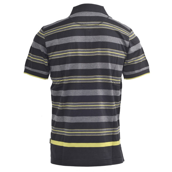 Pretty Green Mens Black Pretty Green 4 Button Stripe Polo main image