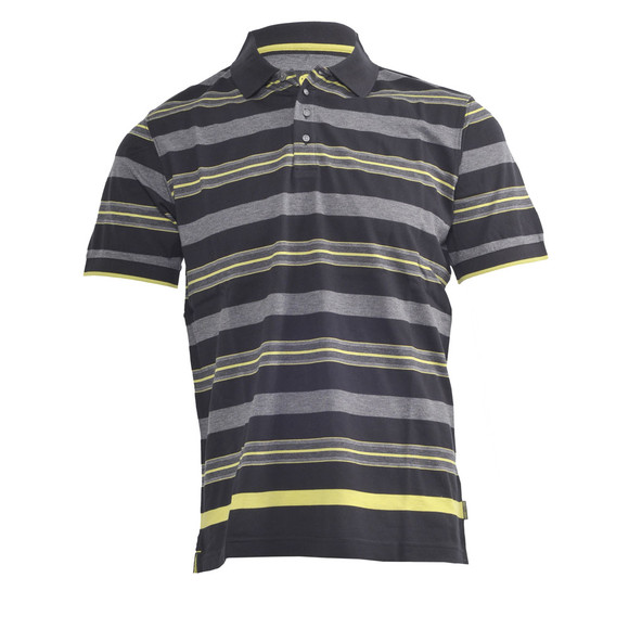 Pretty Green Mens Black Pretty Green 4 Button Stripe Polo main image