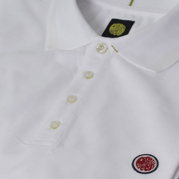 Pretty Green Mens White Pretty Green White Stripe Collar Polo main image