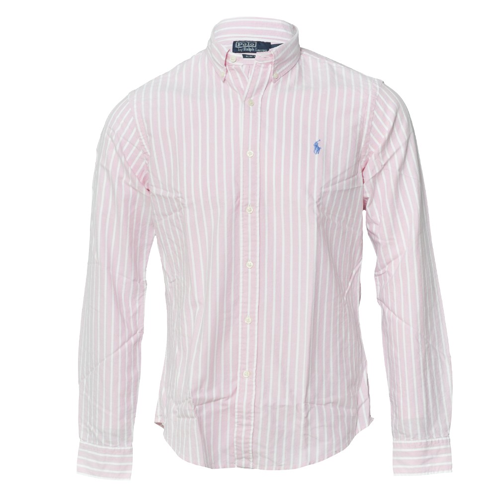 Polo Ralph Lauren Ralph Lauren Pink Ls Slim Fit Stripe Oxford