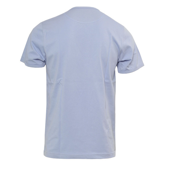Pretty Green Mens Blue Pretty Green Sky Blue Printed Apple Logo Tee main image