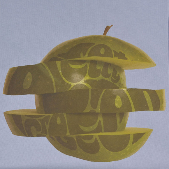 Pretty Green Mens Blue Pretty Green Sky Blue Printed Apple Logo Tee main image
