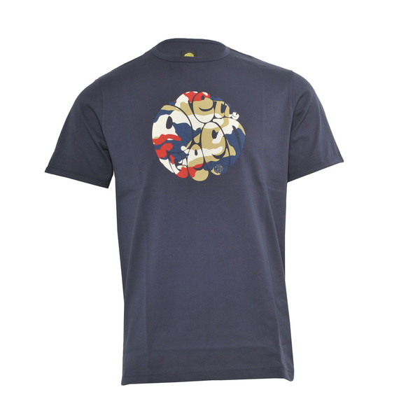 Pretty Green Mens Blue Pretty Green Navy Camo Print Crew Neck Tee main image