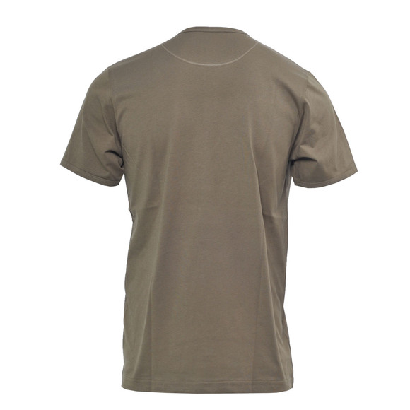 Pretty Green Mens Green Pretty Green Khaki Printed Apple Logo Tee main image