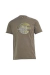 Pretty Green Mens Green Pretty Green Khaki Printed Apple Logo Tee