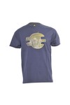 Pretty Green Mens Blue Pretty Green Navy Printed Apple Logo Tee