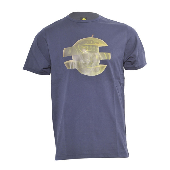 Pretty Green Mens Blue Pretty Green Navy Printed Apple Logo Tee main image