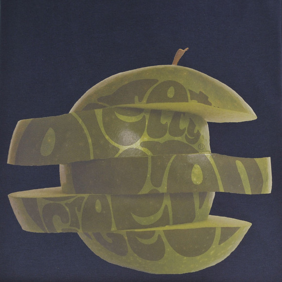 Pretty Green Mens Blue Pretty Green Navy Printed Apple Logo Tee main image
