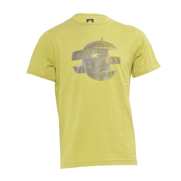 Pretty Green Mens Green Pretty Green Green Printed Apple Logo Tee main image