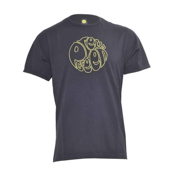 Pretty Green Mens Black Pretty Green Stitch Logo Crew Neck Tee  main image
