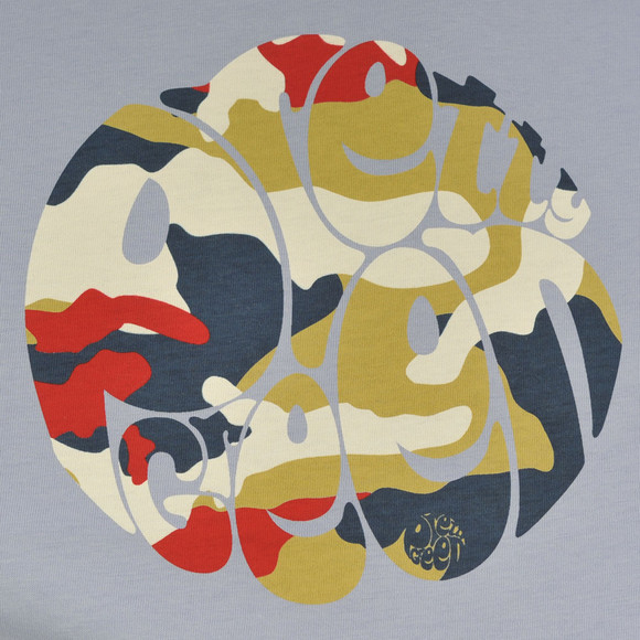 Pretty Green Mens Blue Pretty Green Camo Sky Blue Print Crew Neck Tee main image