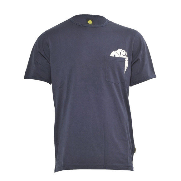 Pretty Green Mens Blue Pretty Green Hidden Logo Pocket Tee main image