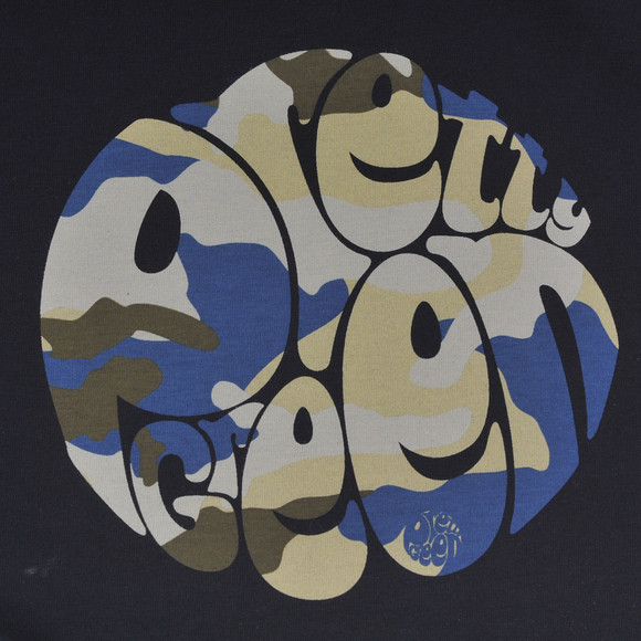 Pretty Green Mens Black Pretty Green Black Camo Print Crew Neck Tee main image