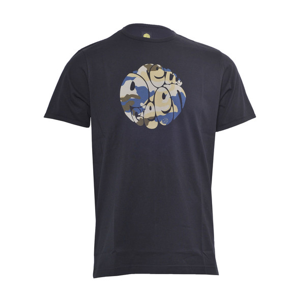 Pretty Green Mens Black Pretty Green Black Camo Print Crew Neck Tee main image