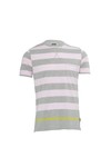 Pretty Green Mens Grey Pretty Green Stripe Grey/Pink Pocket Tee