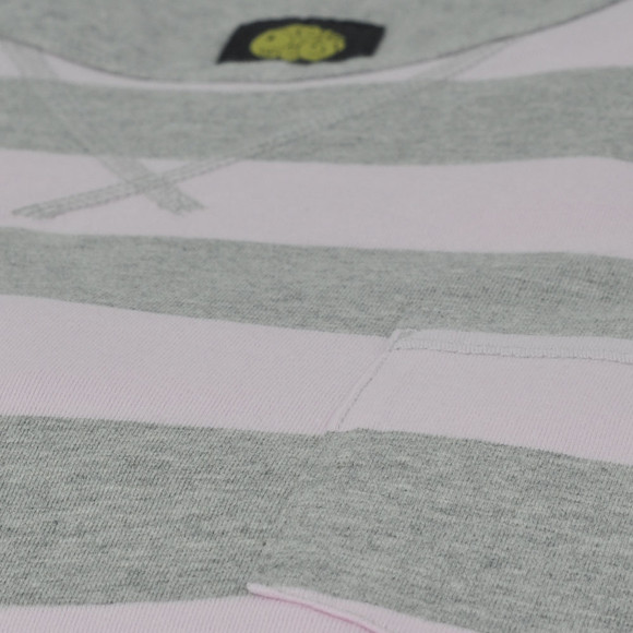 Pretty Green Mens Grey Pretty Green Stripe Grey/Pink Pocket Tee main image
