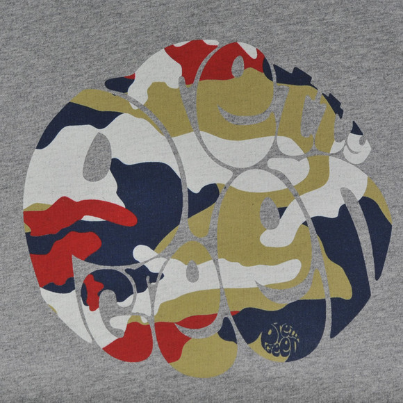 Pretty Green Mens Grey Pretty Green Grey Camo Print Crew Neck Tee main image