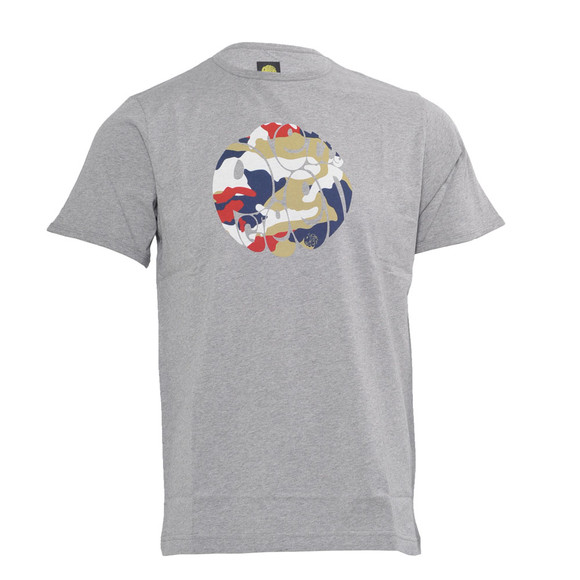 Pretty Green Mens Grey Pretty Green Grey Camo Print Crew Neck Tee main image