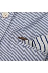 Scotch & Soda Mens Blue Scotch & Soda Blue/White Roll Up Beach Mood Stripe Shirt
