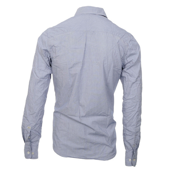 Scotch & Soda Mens Blue Scotch & Soda Blue/White Roll Up Beach Mood Stripe Shirt main image