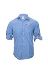 Scotch & Soda Mens Blue Scotch & Soda Blue Roll Up Beach Mood Shirt