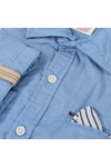 Scotch & Soda Mens Blue Scotch & Soda Blue Roll Up Beach Mood Shirt
