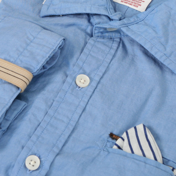 Scotch & Soda Mens Blue Scotch & Soda Blue Roll Up Beach Mood Shirt main image
