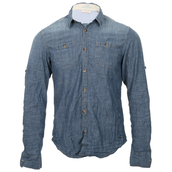 Scotch & Soda Mens Blue Scotch & Soda Worked Out Japanese Denim Shirt main image