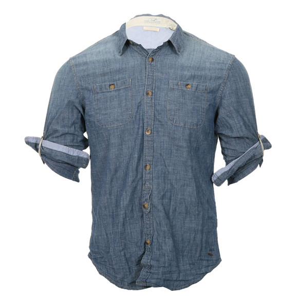 Scotch & Soda Mens Blue Scotch & Soda Worked Out Japanese Denim Shirt main image