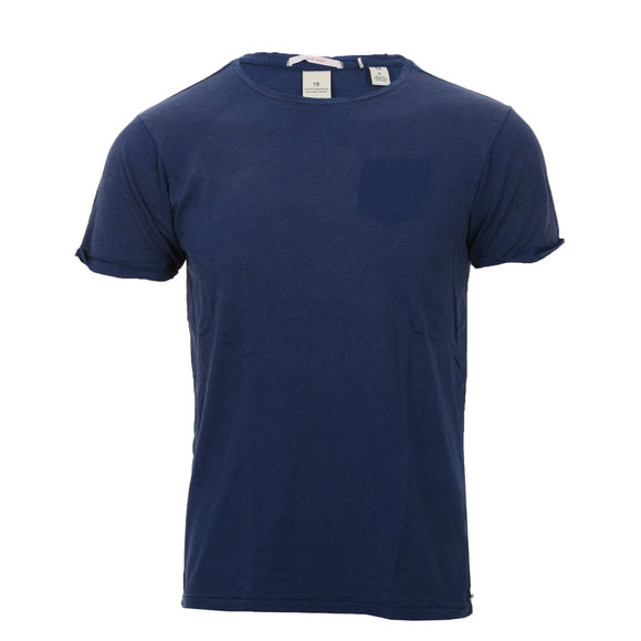 Scotch & Soda Mens Blue Scotch & Soda Blue Fancy Sprayed Sun Faded Tee main image