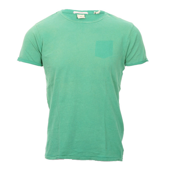Scotch & Soda Mens Turquoise Scotch & Soda Spearmint Fancy Sprayed Sun Faded Tee main image